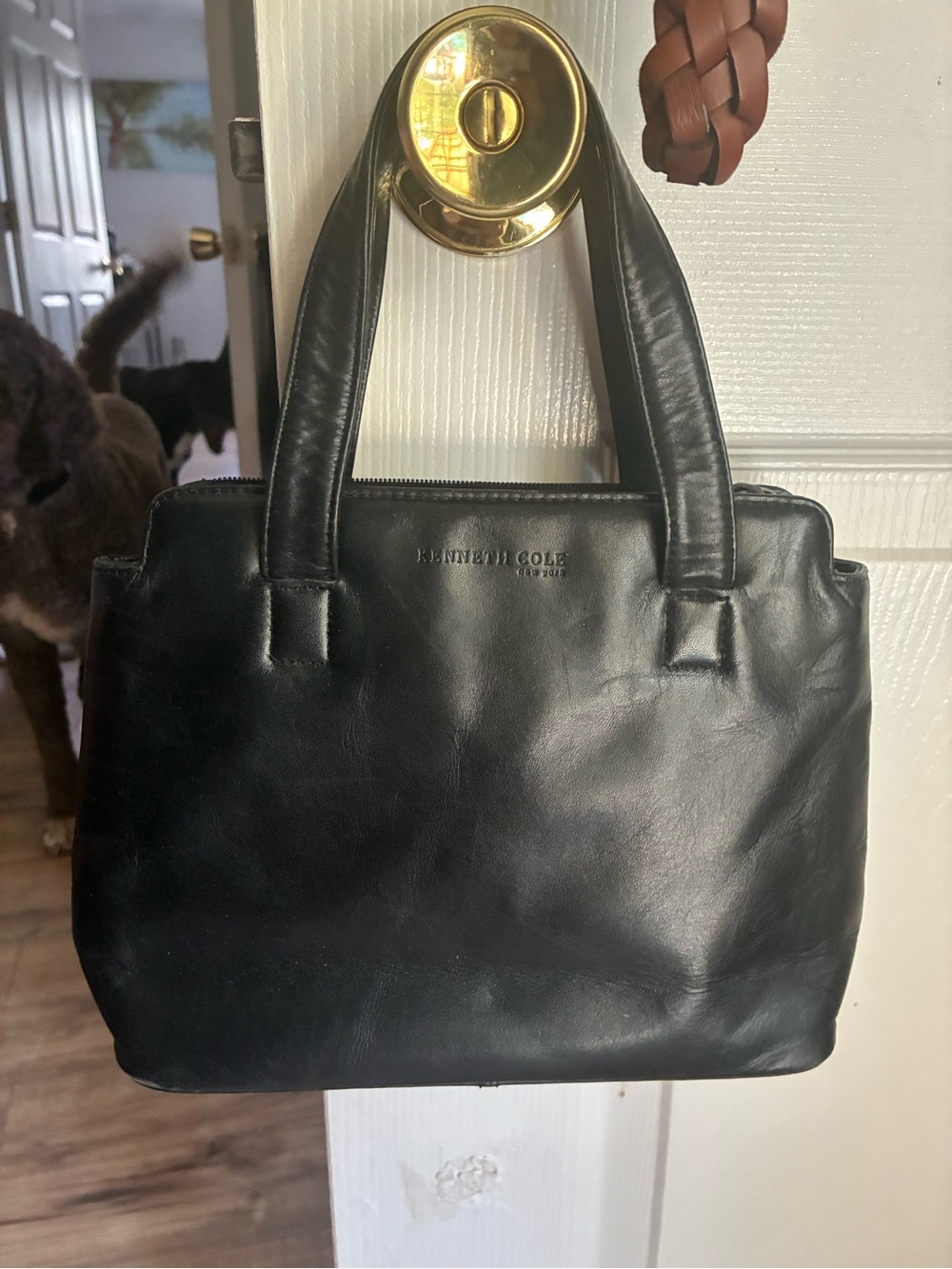 Kenneth Cole Black Leather Handheld